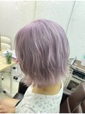 クリアパープル　ショートボブ