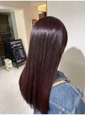 【スタイル】ワインレッド×ツヤ髪スタイル