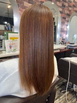 ヘアー リードレス(hair Re:dress) ツヤ髪ストレートロング 縮毛矯正髪質改善 ハイトーンブラウン