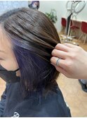 イヤリングカラーバイオレット、紫系　ショートインナーカラー