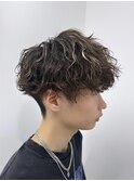 ハイライト×波巻きパーマ