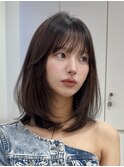 10代20代30代韓国ボブ小顔ネビージュボブルフ似合わせカット黒髪