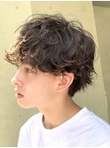 渋谷緩め波巻きスパイラルパーマ学生マッシュウルフパーマ