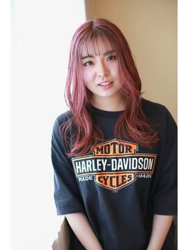 ピース(piece) サクラピンクロングレイヤー ゆる巻き