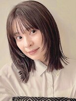 顔まわりレイヤー/イメチェン/ミニウルフ/チェリーブラウン/銀座