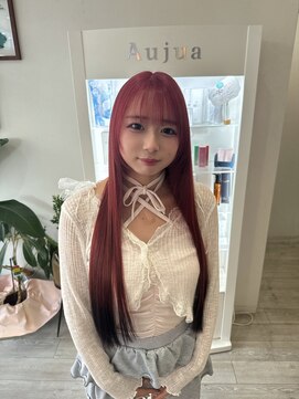 エルフグローリー(elf -glory-) ピンク×ブラック エンドカラー ピンクカラー 裾カラー