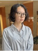 ボブパーマ ショート くせ毛風