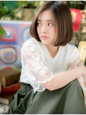 大人かわいい小顔グレーベージュ前下がりボブh4川口20代30代40代