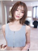 レイヤーカット　ココアベージュ　小顔　20代30代　大人可愛い