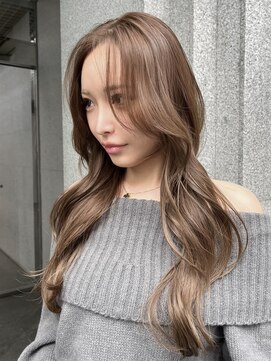 韓国レイヤー×ミルクティーベージュカラー