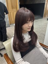 フォンド 津田沼(fond.)&nbsp;着物ヘア/ダークアッシュ/ミディアムレイヤーカット/津田沼