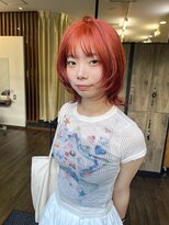 美容室ポール 西葛西店(PAUL) レイヤーボブ×ハイトーンオレンジ