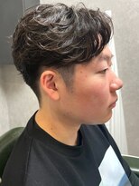 ディスイズバーバーフォース(THIS IS BARBER 4th)&nbsp;ニュアンスパーマ ハーフアップバング ツーブロック 20代
