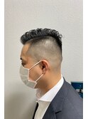 フェードカット<ハードパート>アイロンパーマ<濡れパン>