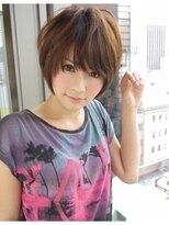 ビューブルー 亀戸錦糸町(VIEW BLUE)&nbsp;美髪シアーカラーピンクブラウンショートカット切りっぱなしボブ