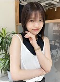"久保田"切りっぱなしボブ地毛風縮毛矯正シースルーバング
