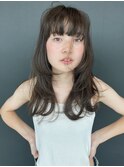 ブリーチなしのダブルカラー　オリーブブラウン