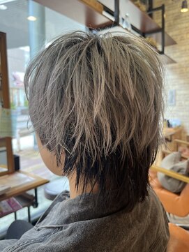 フレンズ 手稲店(friend's) ポイントカラーシルバーメンズウルフインナーカラーアンブレラ