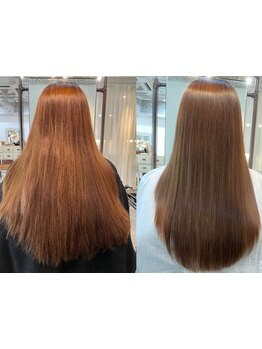 現代の毛髪化学で最も髪にダメージの少ない超高濃度水素ケアストレートで理想のストレートヘアを叶えます☆