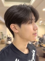 ノラキチジョウジ(NORA KICHIJOJI)&nbsp;黒髪韓国ラウンドマッシュツーブロックワックスなしダウンパーマ