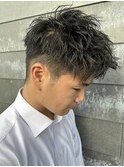 メンズマッシュショートスパイラルパーマニュアンスパーマ