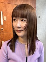 ナループロアポンテ(Nalu pu loa PONTE)&nbsp;ミディアムストレート顔まわりレイヤーココアブラウンカラー