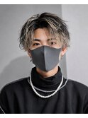 メンズハイライト金メッシュ