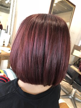 サロン ド ソーホー 蕨(Salon de SOHO) 【チェリーレッド×Bob】肩上レングスでまとまりツヤ感◎