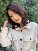 ロア 福岡天神本店(LORE)&nbsp;ミディアムボブ／かきあげバング/nana