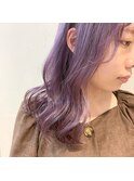 ミディアムロングヨシンモリラベンダーハイトーンブリーチmaaya