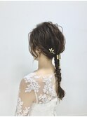 ポニーテールアレンジ　ナチュラルドレス