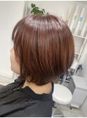 【Aizu 蒲原】ショートボブ×pink red color
