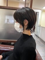 ハピネス クローバー 学園前店(Happiness CLOVER)&nbsp;丸みショート/前髪/顔周りカット/濱崎優/透明感カラー