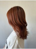 大人可愛い◎似合わせカットイメチェンレッドブラウンロブ
