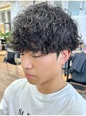 波巻きスパイラルパーマメンズマッシュツイストスパイラルパーマ