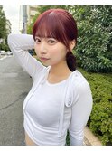 ナチュラル小顔前髪あり後れ毛サイドバング結べるボブくびれヘア