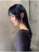 ネイビーカラー/ブルーカラー/レイヤーカット/ケアブリーチ