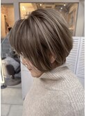 グレージュハイライトダブルカラーケアブリーチ30代40代