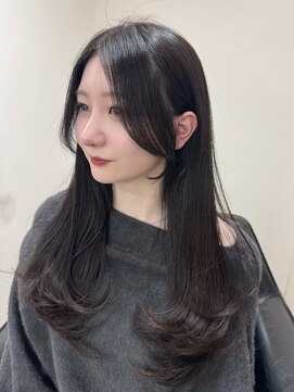 クレム 博多駅店(ChLem) 顔まわりレイヤー 艶カラー 暗髪 韓国風 髪質改善 福岡美容室