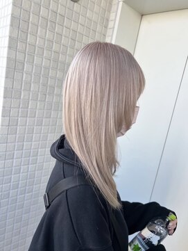 ユウル 横浜(juhl.) ミルクティーグレージュブリーチダブルカラーホワイトブロンド