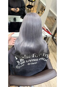 ダブルカラー　シルバー　ハイトーン　裾カラー