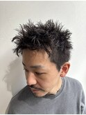 スパイキーツイストパーマショートレイヤーメンズ