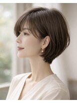 リアン アオヤマ(Liun Aoyama)&nbsp;大人上品ショート/前髪あり/ブラウンベージュ/30代/40代/50代