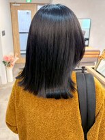 ミュラ(mulah)&nbsp;透明感カラーアッシュブラック＊艶髪ダークカラーセミロング