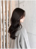 ダークパープル/くびれレイヤー/ミルクティーベージュ/顔周り