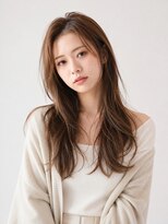 アースコアフュールボーテ 佐野新都市店(EARTH coiffure beaute)&nbsp;韓国風レイヤーロング × シアーベージュ