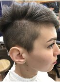 アシンメトリーツーブロックショート