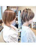 《30代40代》白髪ぼかしハイライト×ひし形ショート【イケダ】