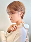 くびれショート/大人可愛い/前髪/ベージュ系カラー