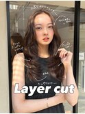 レイヤーカット レイヤーロング 小顔ヘア